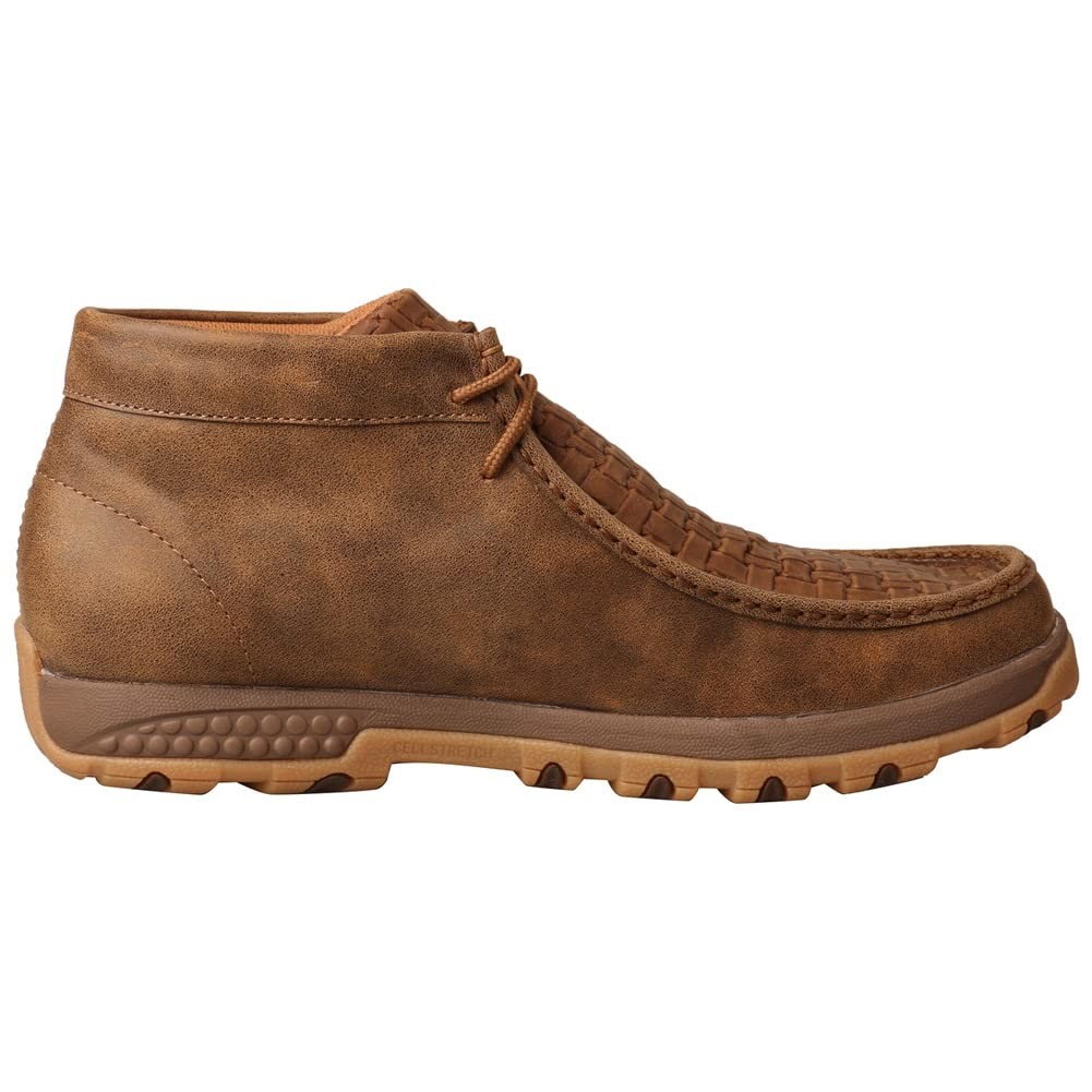 Twisted X Men’s Chukka Driving Moc, Moc Toe CellStretch Bomber & Chocolate 8.5 W