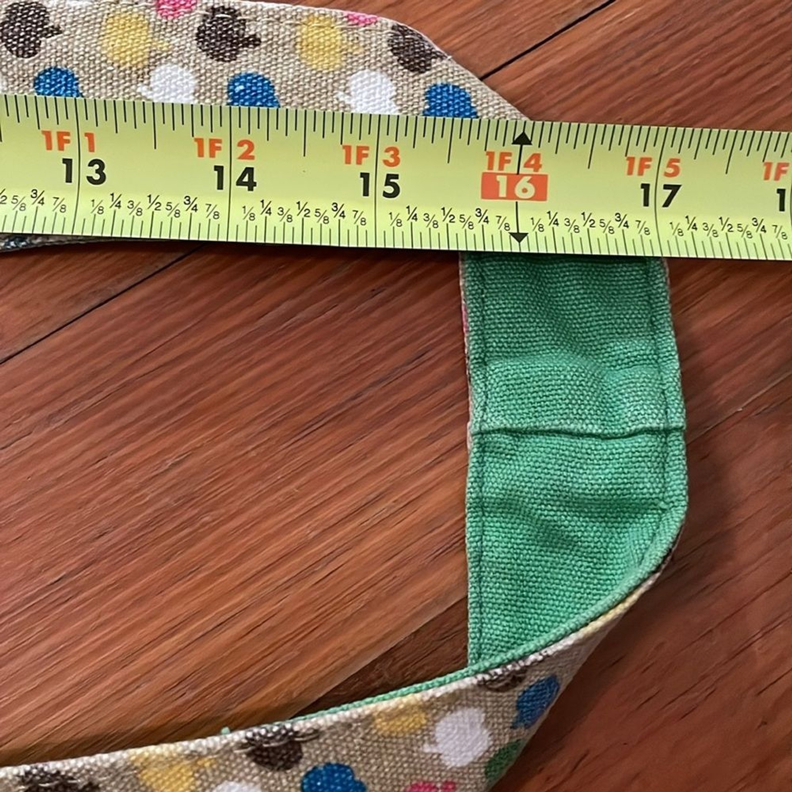 Kavu Canvas Tan Apple Print Shoulder Bag Tote 7x10x3 in