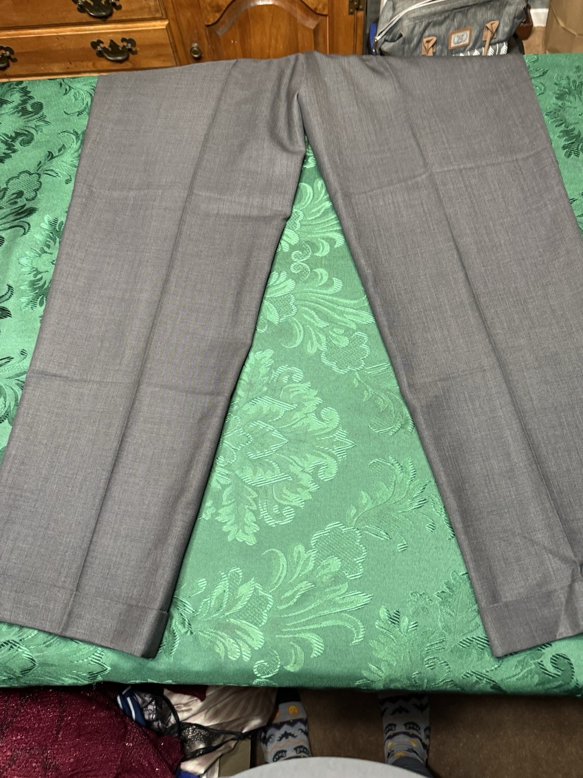 Arrow Brigade Pants Mens 32x30Gray Pleated Dress Slacks Classic Pockets