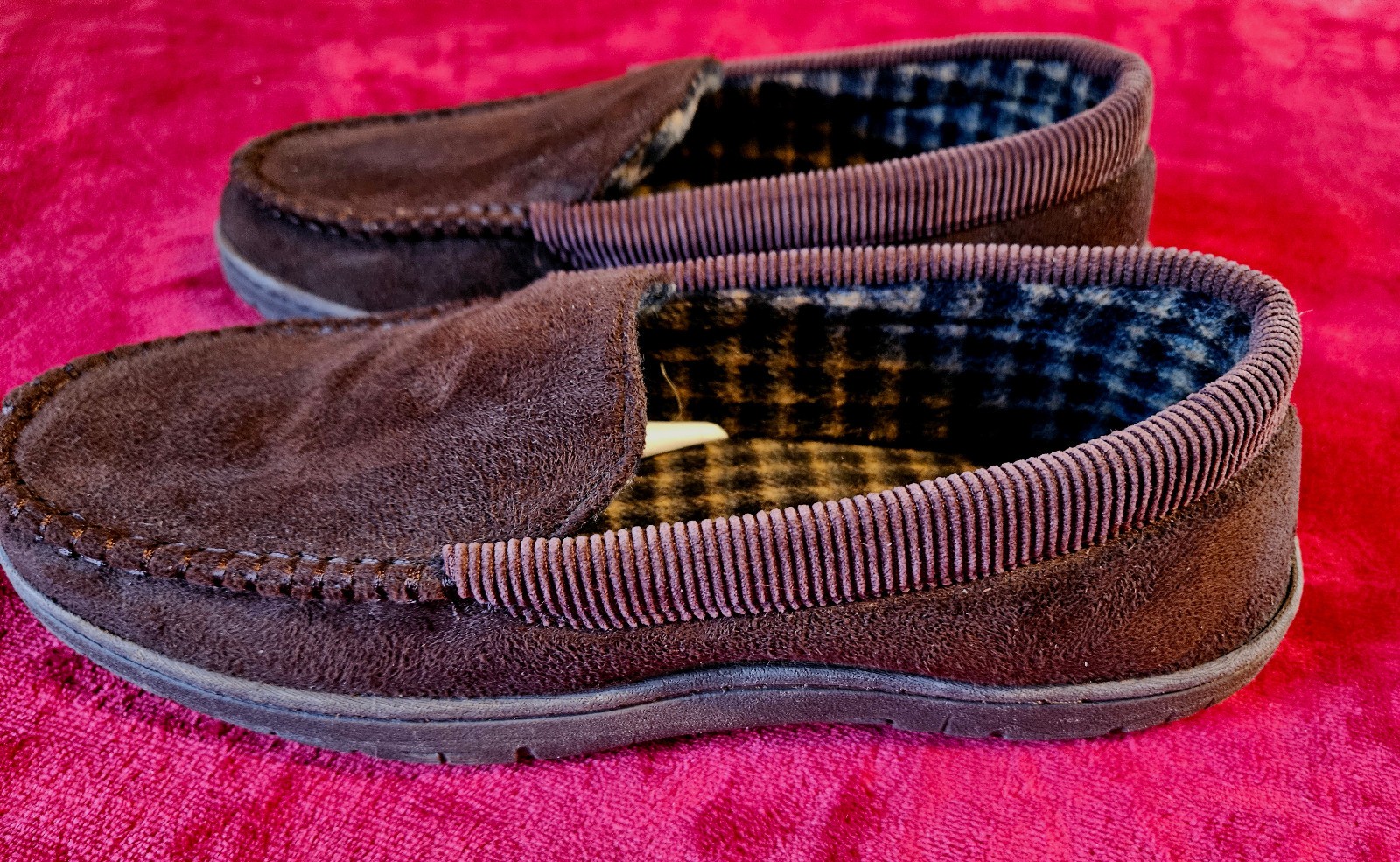 HeatKeep Men’s Memory Foam Moccasin Slippers L 9.5 – 10.5 Indoor Outdoor Slip-On