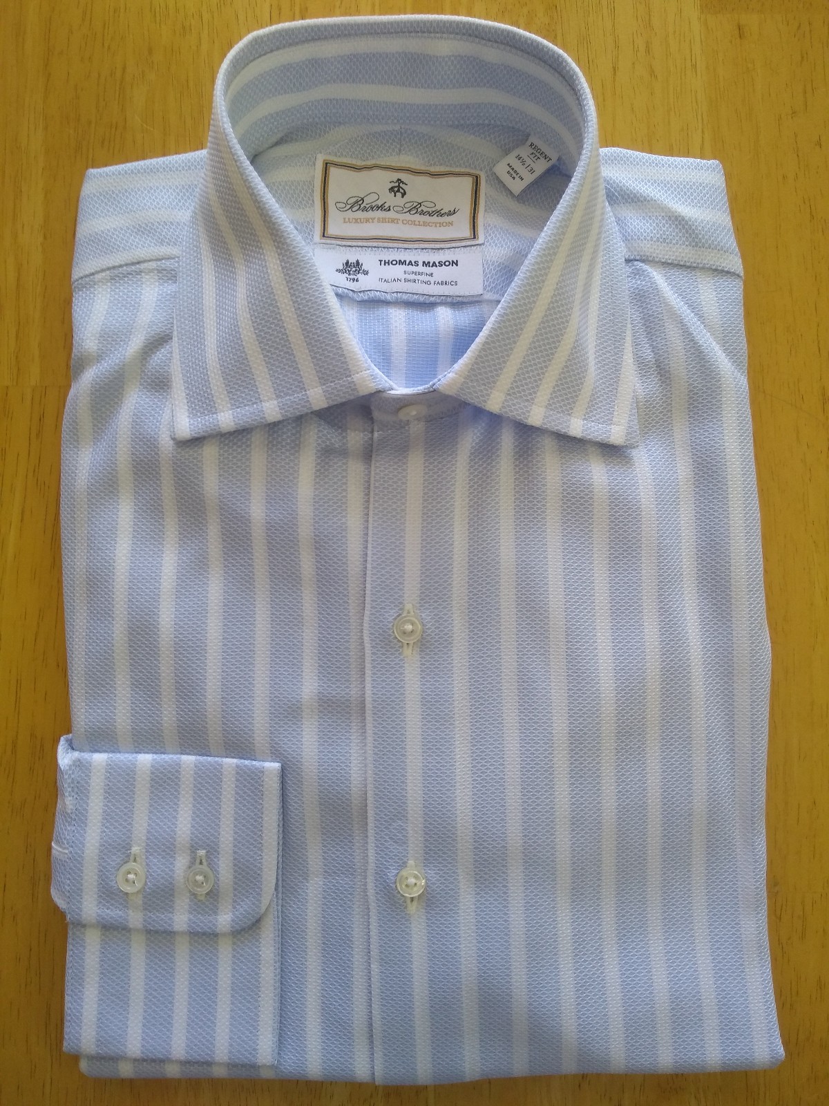 NWOT Brooks Brothers Luxury Collection Blue with White Stripe Regent MSRP $168