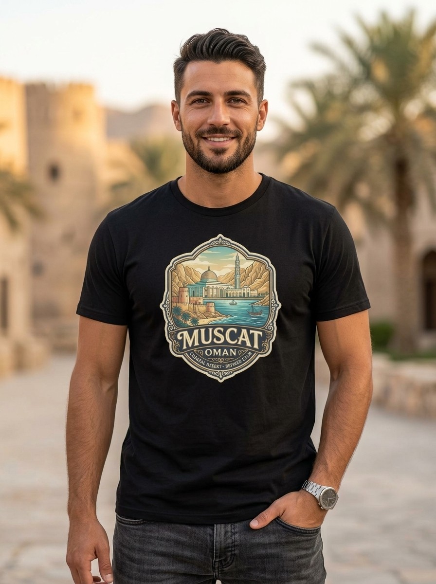 Muscat Oman Coastal Desert Graphic T-Shirt Unisex Travel Tee