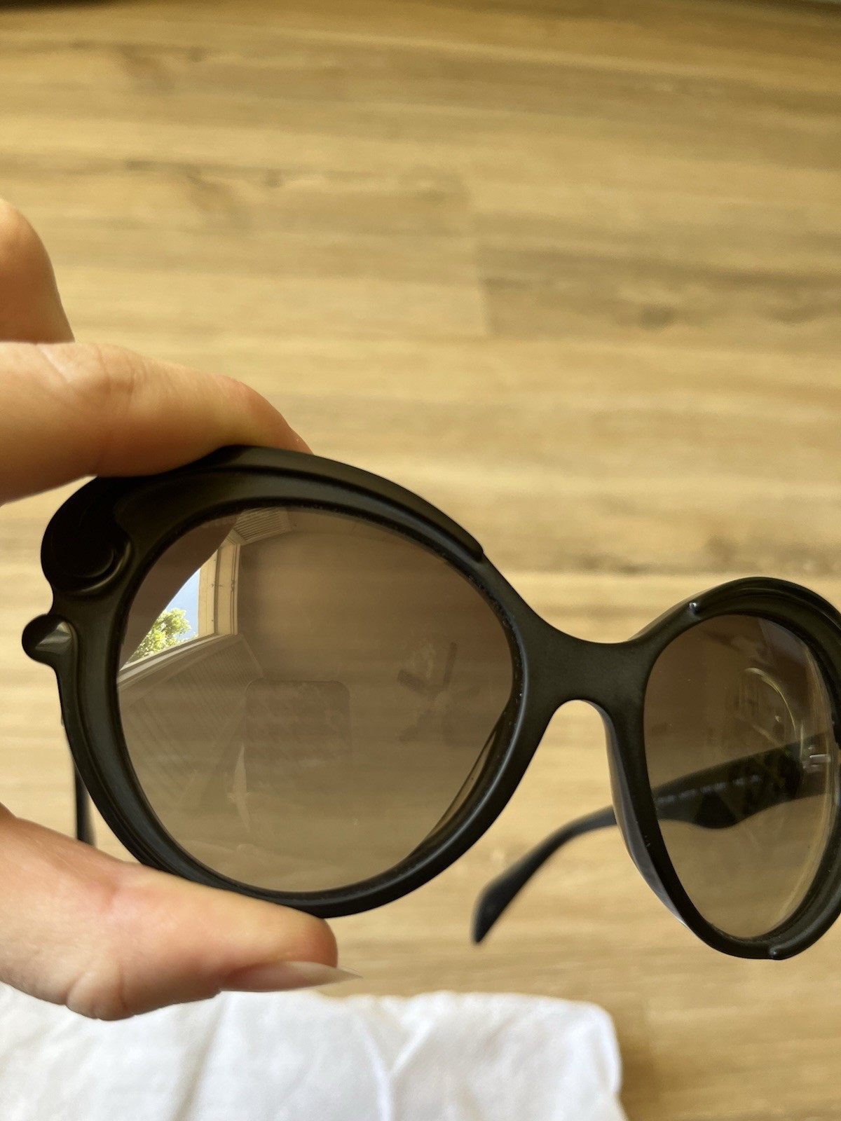 Prada Baroque Cat Eye Sunglasses Black SPR 28N 56-19-140