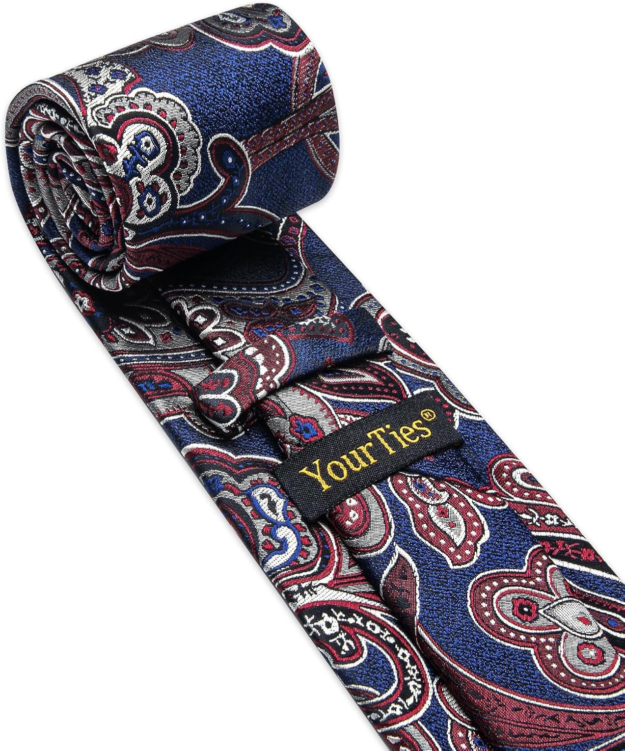 Paisley Tie Sets Floral Necktie Handkerchief Cufflinks Set Silk Woven Ties Busin