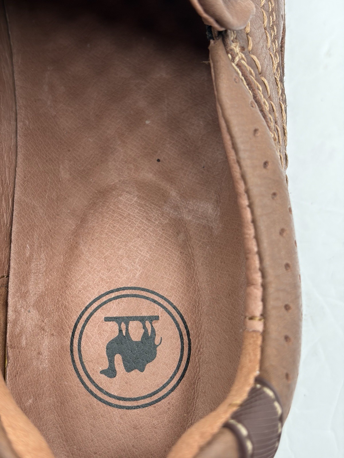CAMEL CROWN Men’s Size 13 Slip On Loafers Khaki Brown Leather Casual Shoes