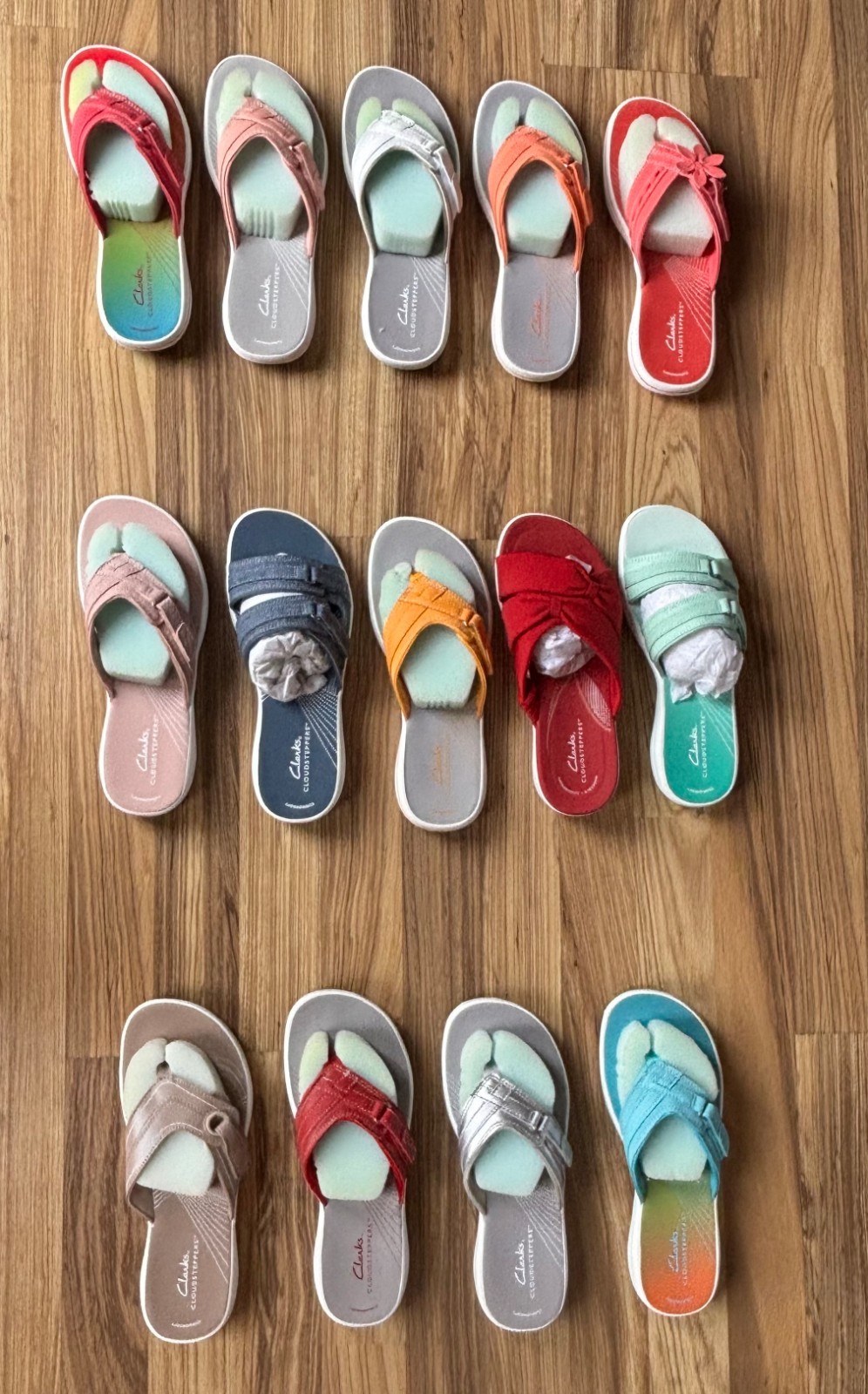 NWOT 14 Colors Clarks Cloudsteppers Cushion Soft Sandals Ladies Sz 7