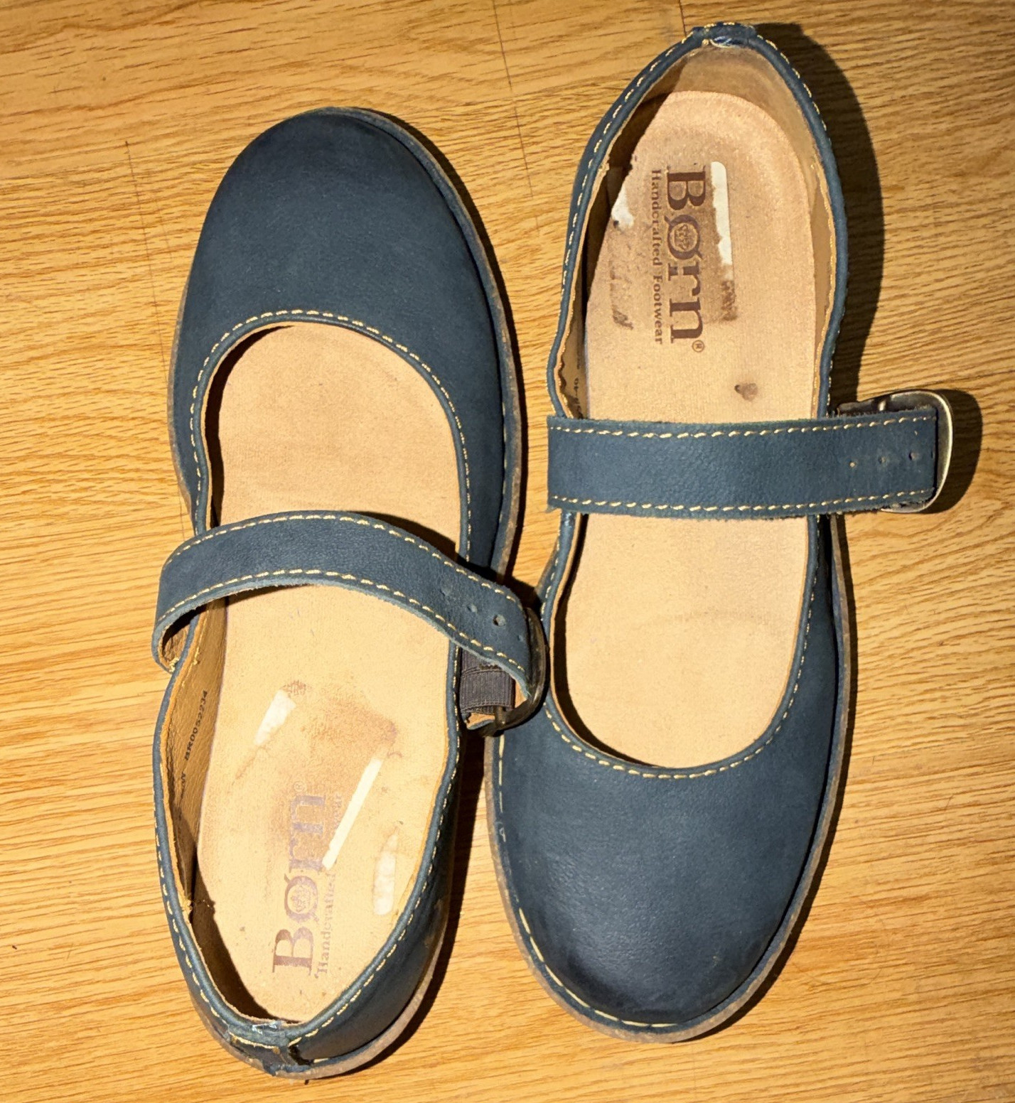 Børn BR0052234 Women’s Blue Leather Mary Jane Comfort Shoes 9M Made in Mexico