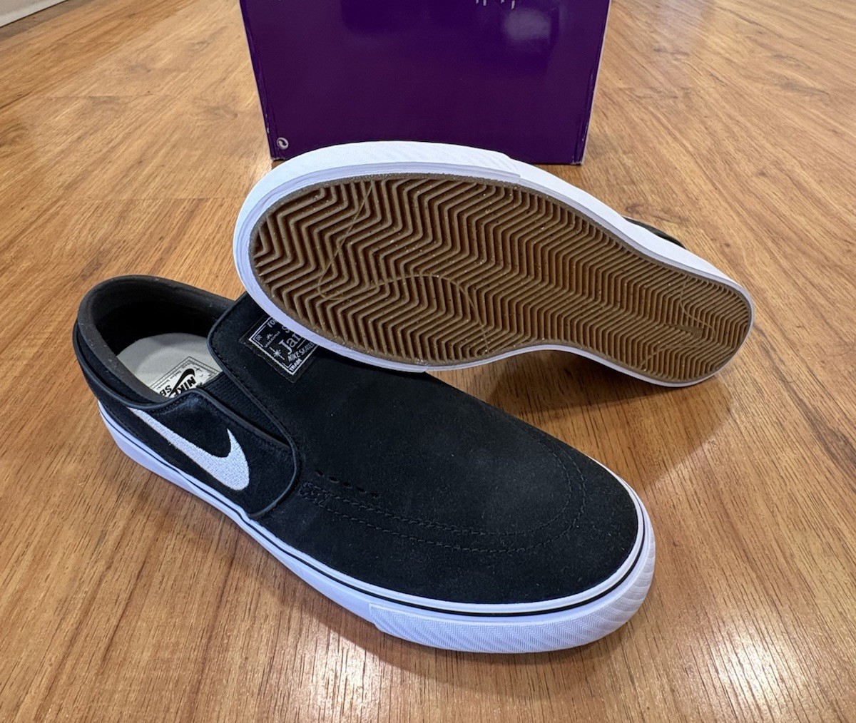 NEW Nike SB Zoom Janoski+ Slip ‘Summit White Black’ FN5893 001 Men Size 12