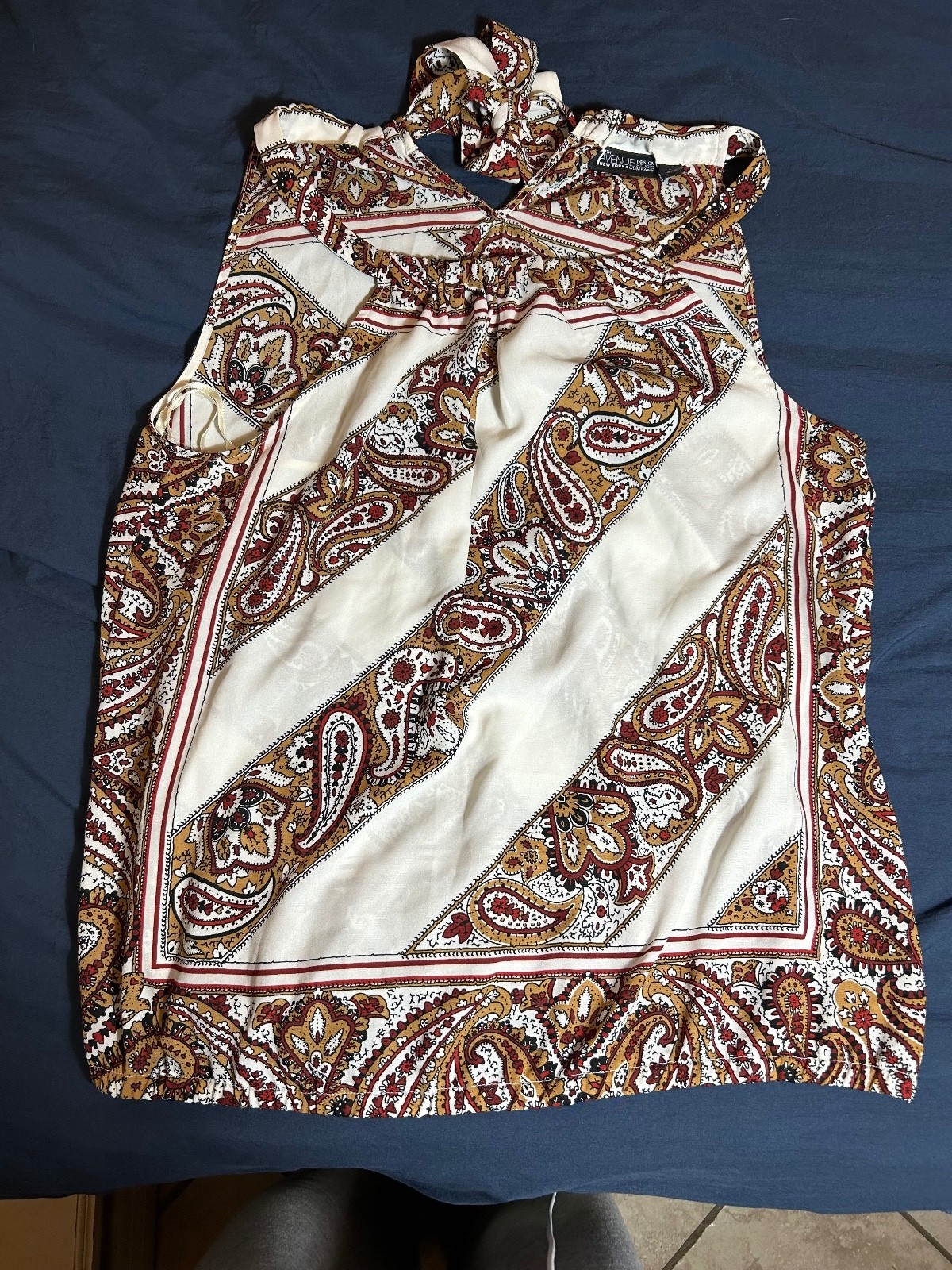 7th Avenue Design Studio New York & Company Paisley Sleeveless Top Large