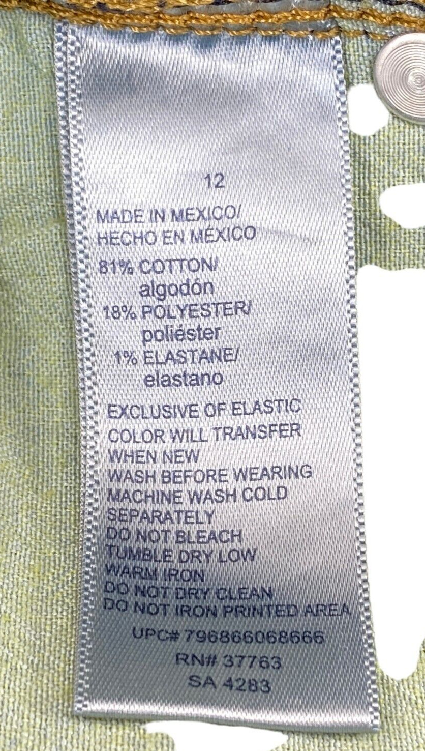 Rafaella Womens Capri Jeans Blue Denim Size 12 Stretchy Zipper Button Closure