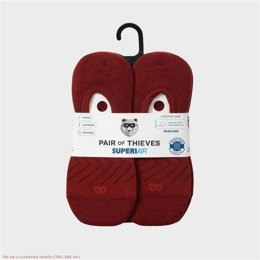 Pair of Thieves Men’s 6pk No Show Socks – Dark Red 6-12 *SEE DEAL!!!*