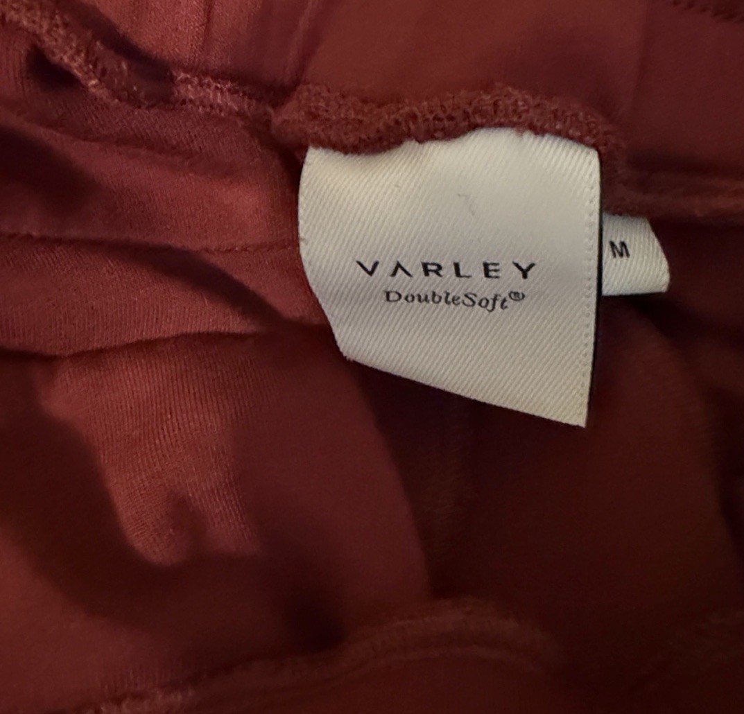 Varley DoubleSoft The Slim Cuff Track Pants 27.5 in New Maroon Sz M