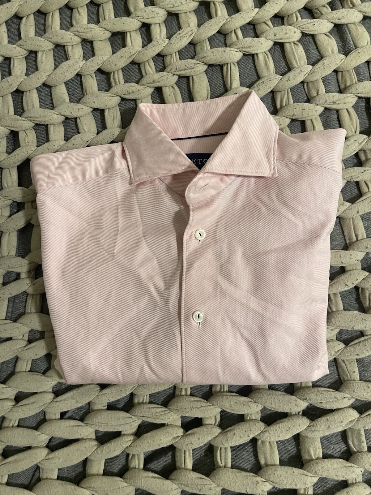 NWOT Eton Slim 15.5 39 M Pink Twill Dress Shirt Men’s $295