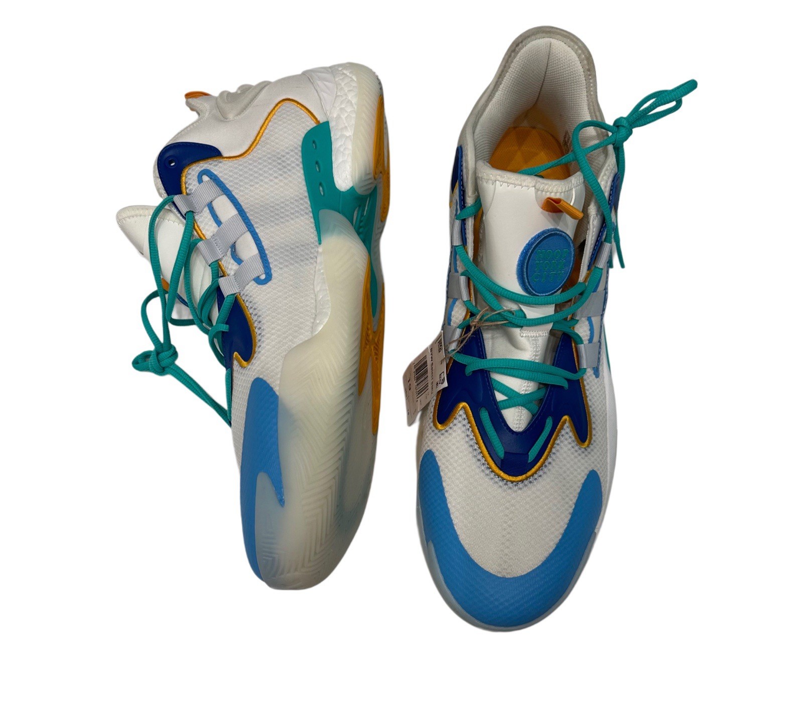 adidas BYW Select Hoop York City IF4285 White Blue Burst Men’s Sneakers Size 19