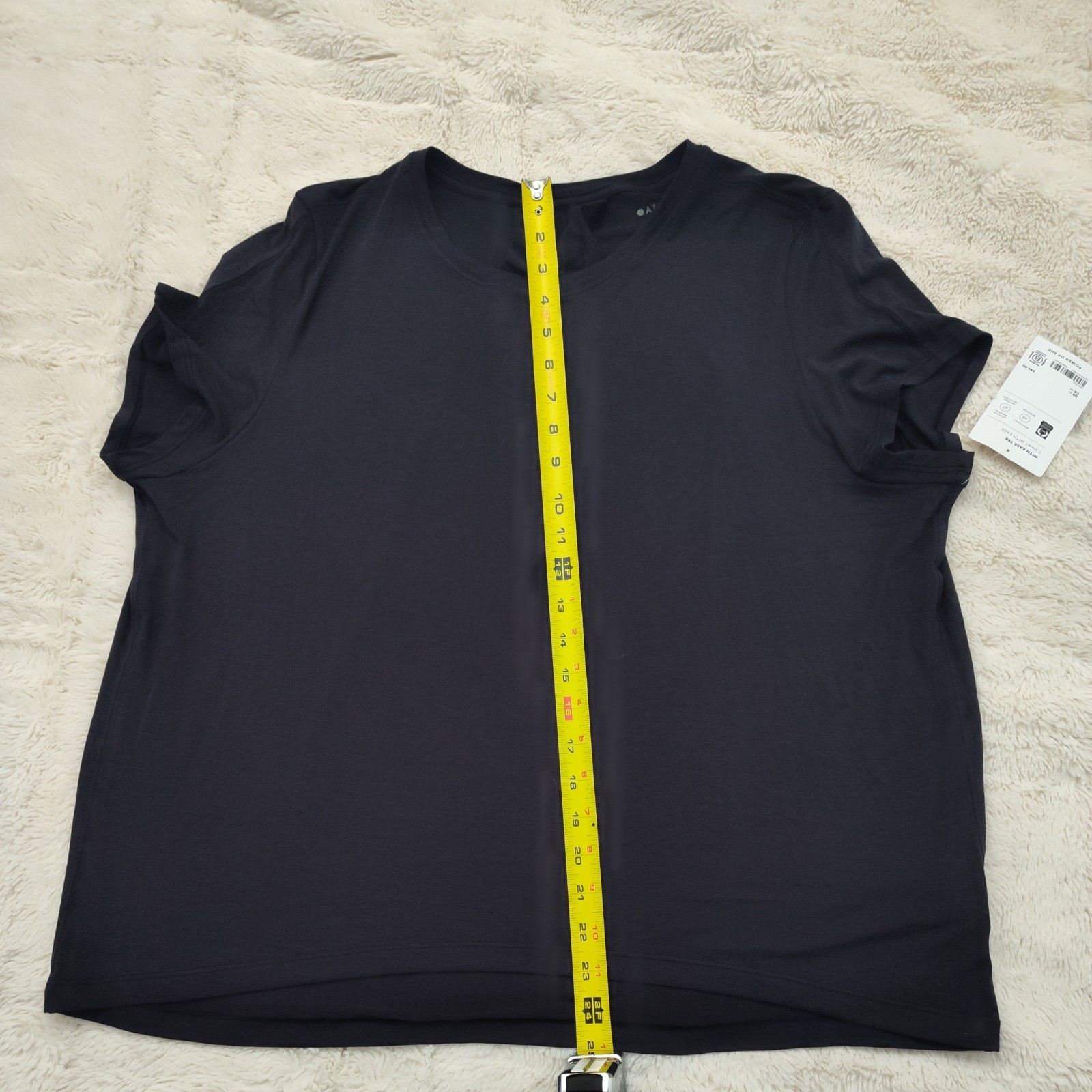 Athleta Women With Ease Cinch Tee Sze M Short Sleeve Breathable Black Active New