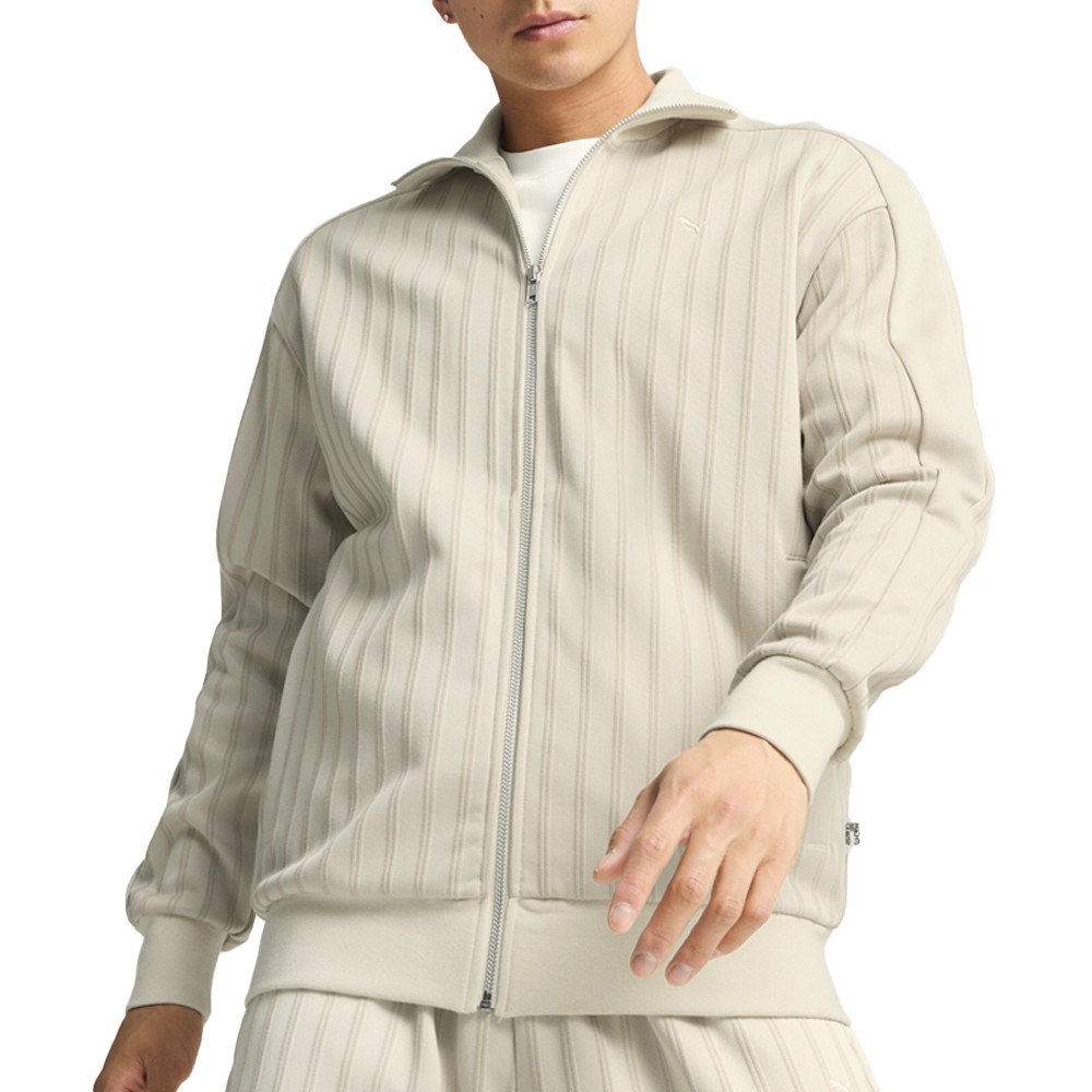 PUMA Mmq T7 Full Zip Track Jacket Mens White Casual Athletic Outerwear 62668587