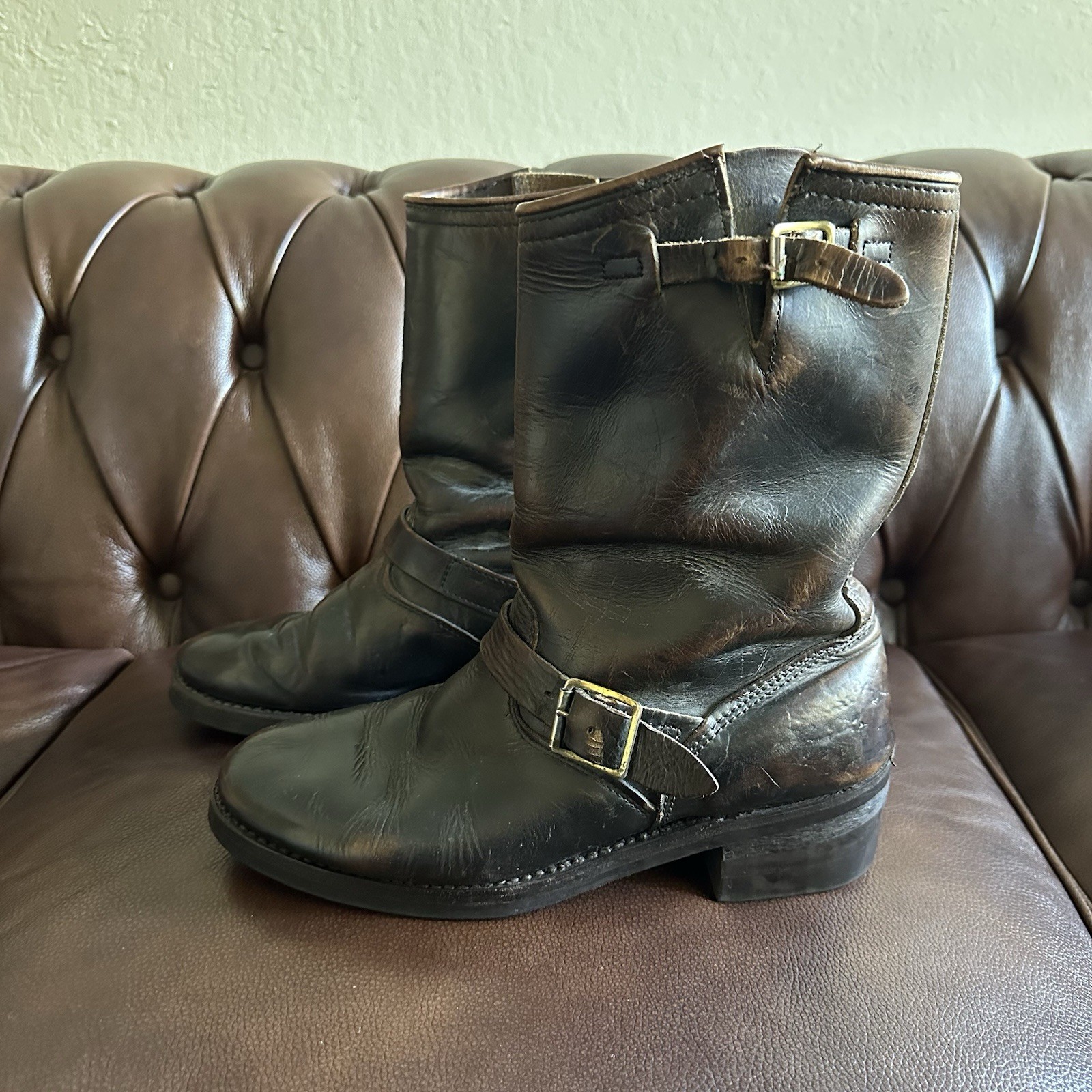 Vintage Engineer Boots Size 8 E Mens Goodyear Welt