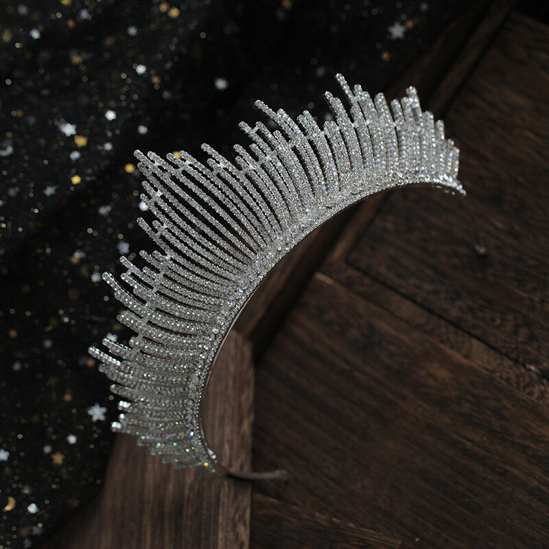 7cm Tall Large Crystal Tiara Crown Wedding Bridal Queen Princess Prom For Women