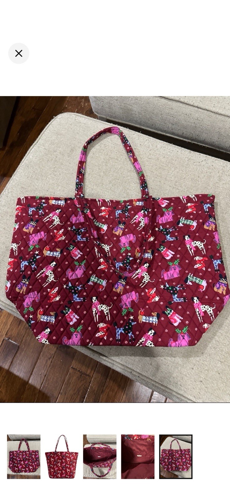 Vera Bradley New Without Tags Holiday Hounds Grand Tote