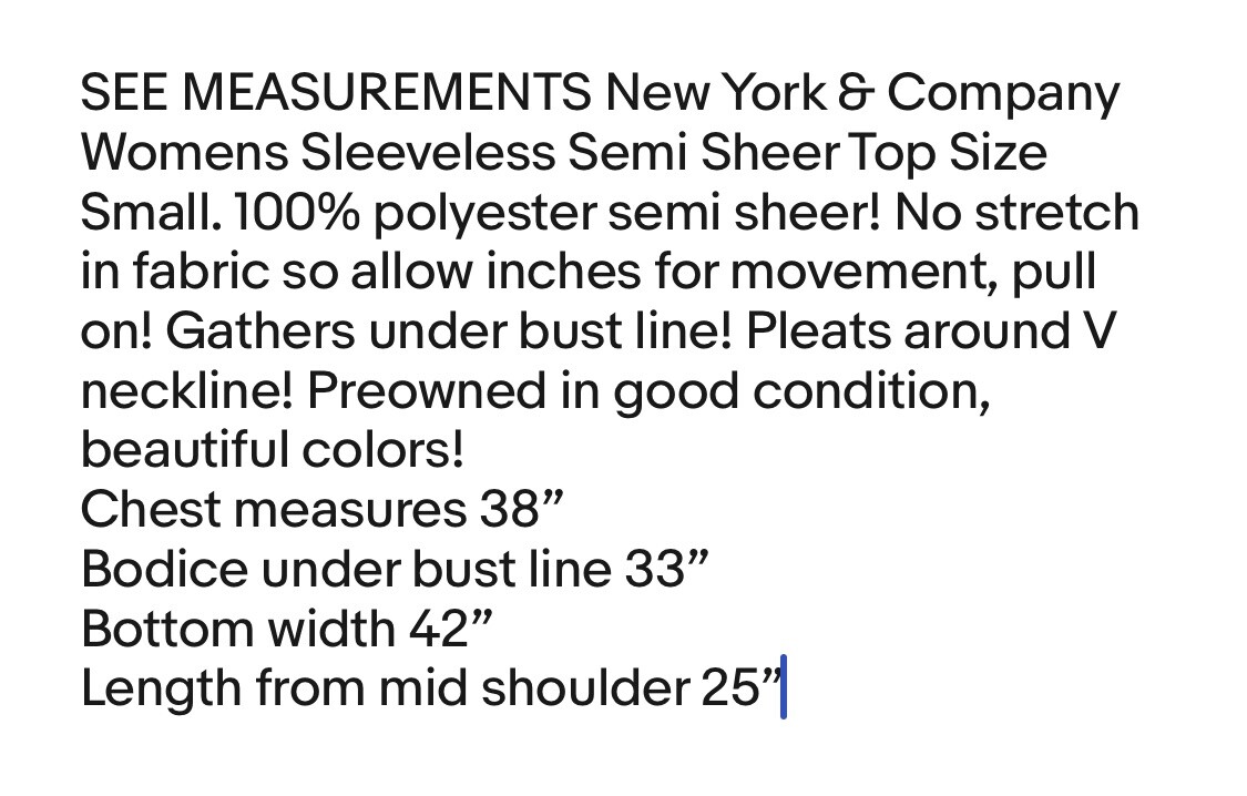 NEW YORK & COMPANY Sleeveless Semi Sheer Top Size Small Womens