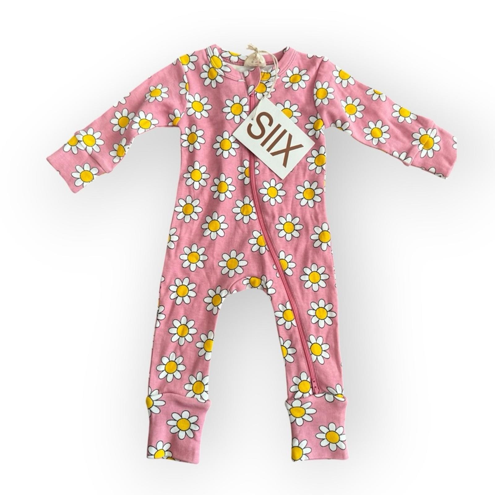 NWT SIIX by Spearmint2 way zip organic cotton Pink Floral Kids One Piece