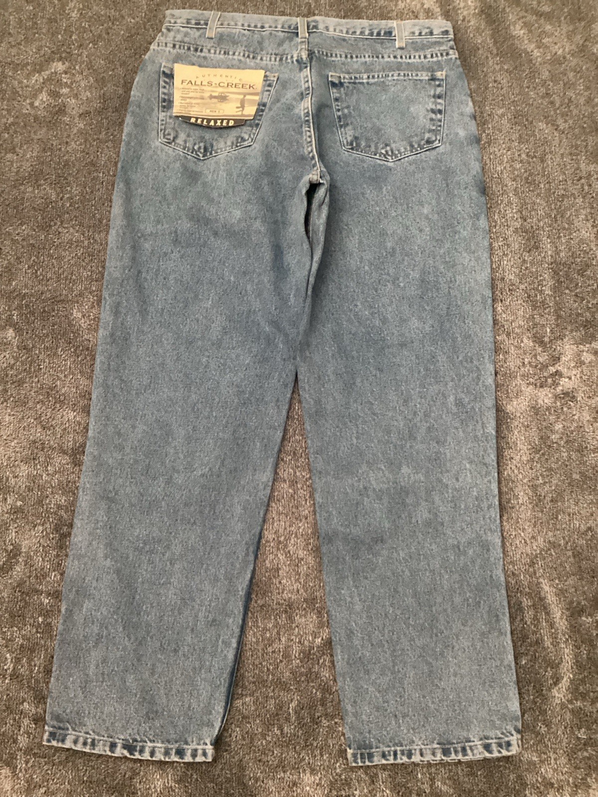 Falls Creek Relaxed Fit Jeans Mens Size 36×32 Cotton Stone Wash NEW