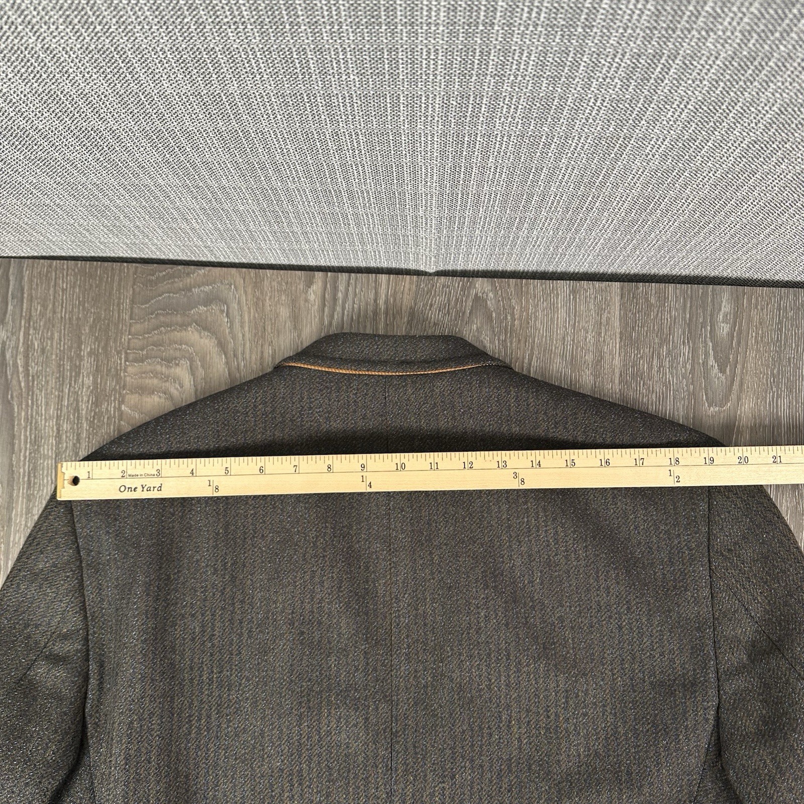 Kroon Sport Coat Mens 42L Brown Striped Tweed Wool Cashmere 2 Button Suit Jacket