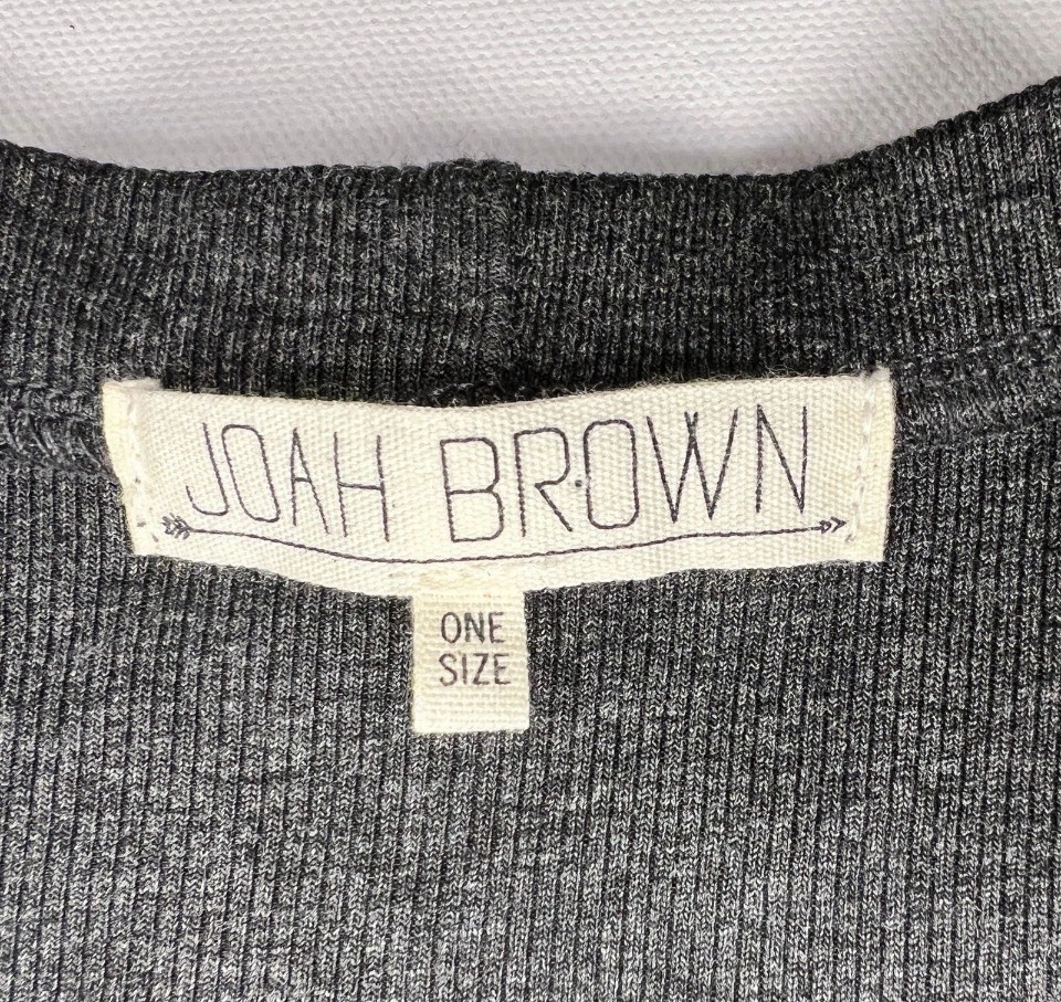 Joah Brown Soleil Ash Gray Ribbed Open Longline Cardigan Duster One Size USA Ad7