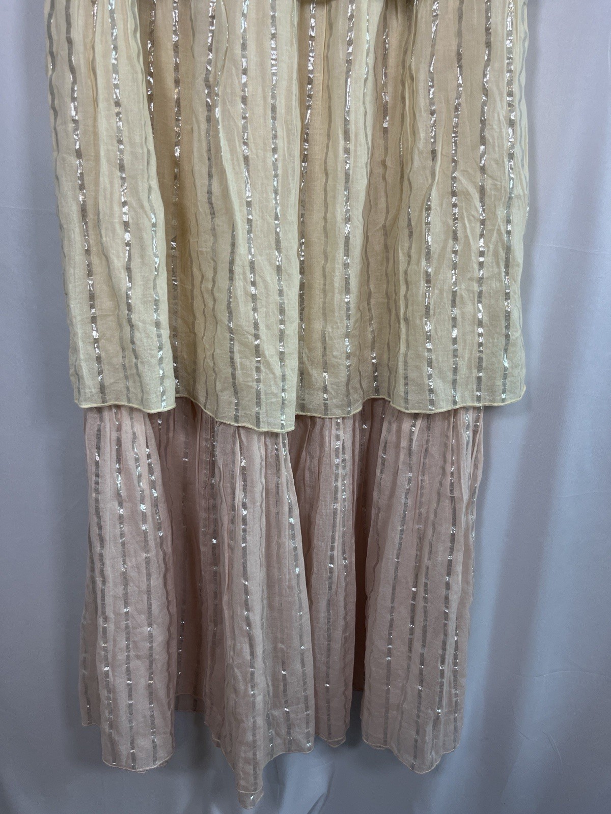PQ swim Golden Hour Briar Lurex Strapless Maxi Coverup Fesortwear Dress Sz Xs/S