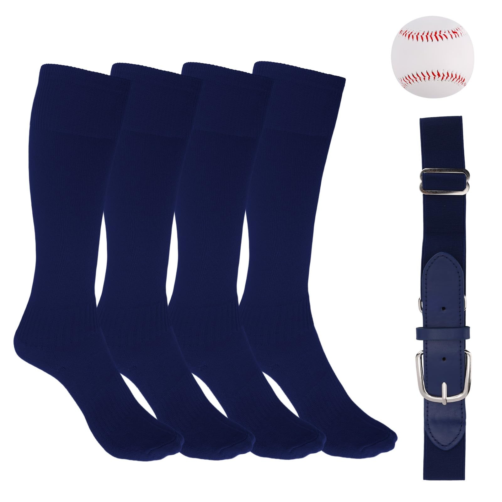 Mikovivi Youth Baseball Socks, Belt and Ball Set, As Shown in the Picture
