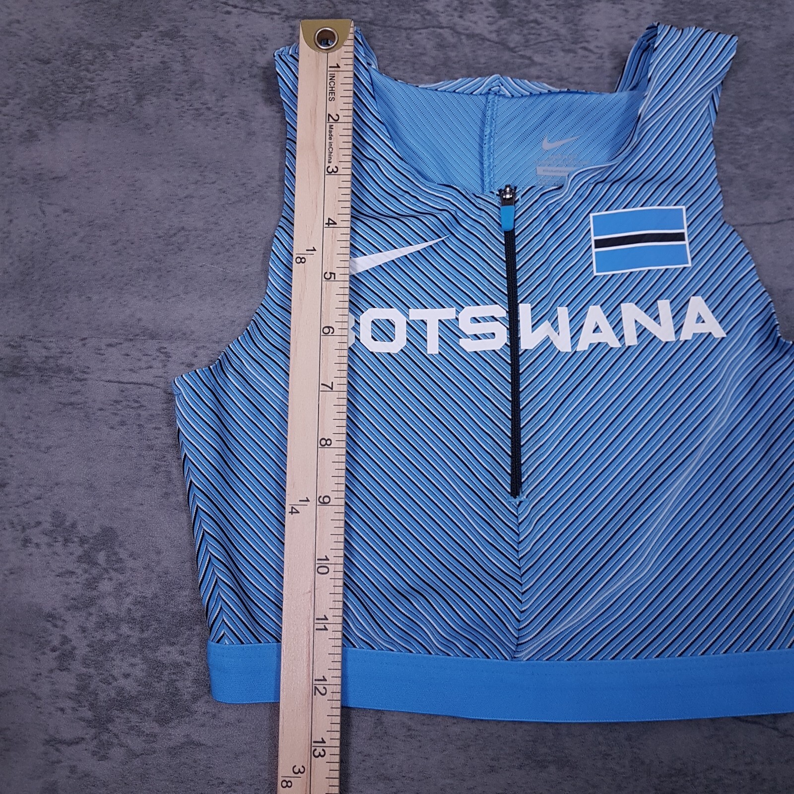 NIKE Pro Elite BOTSWANA Official Track Field Top Made USA Womens Size XXS Blue