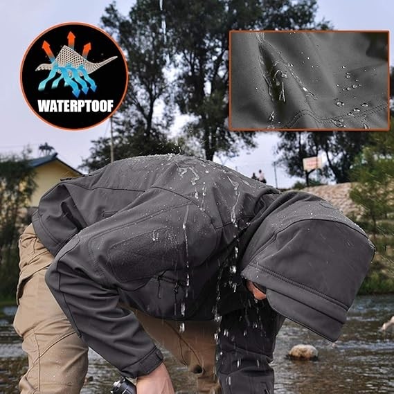Tactical Jacket Mens Waterproof Military Coat Soft Shell Work Windbreaker Jacket
