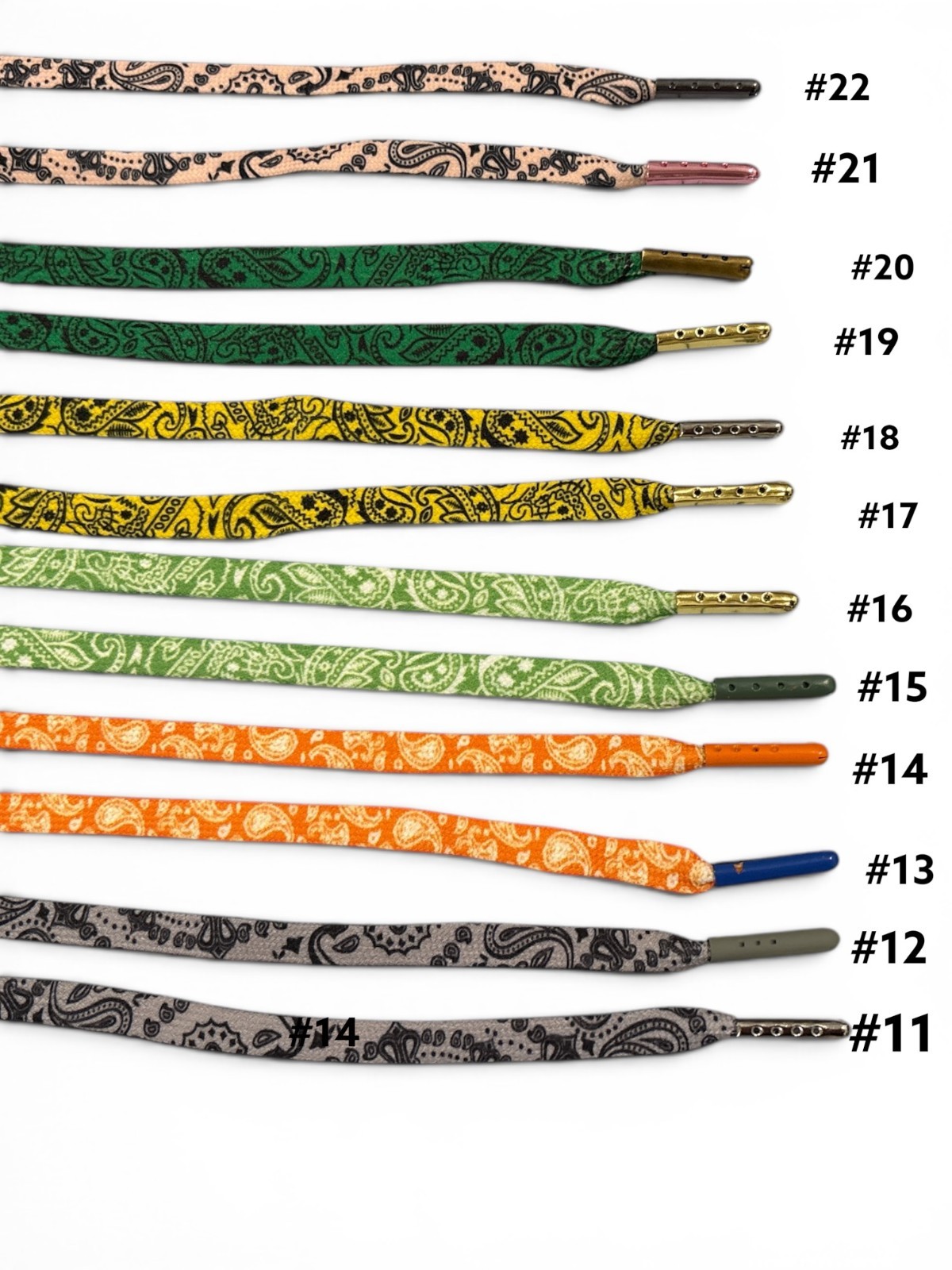 Stylish Strings: Bandanna Shoe Laces Pick your color. 18″- 72″ long