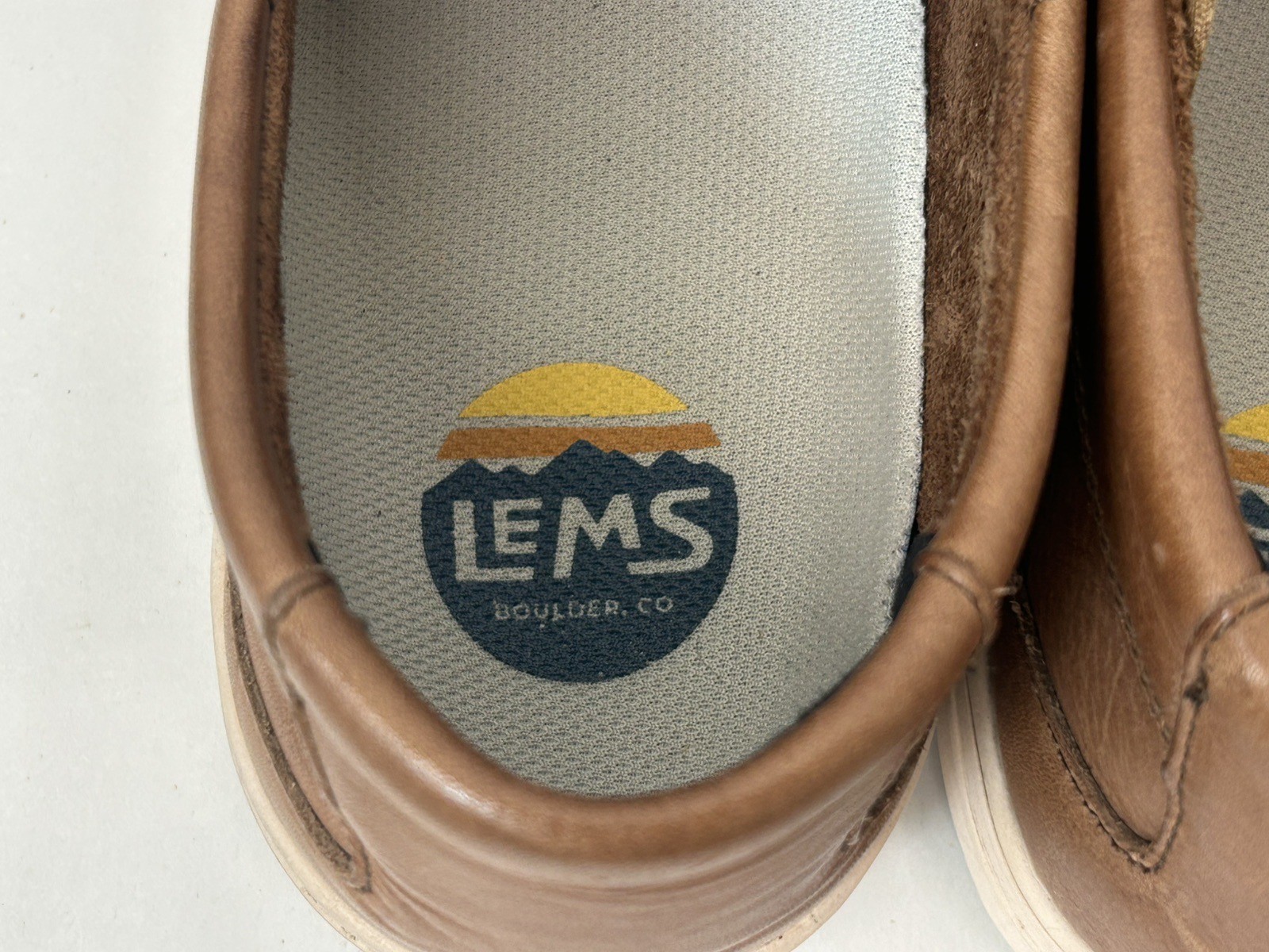 LEMS Men’s Mariner Walnut Brown Leather Zero Drop Boat Shoes EU 48 US 14