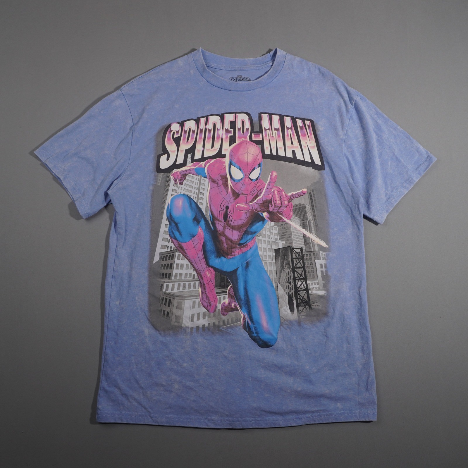 Marvel Spider-Man Light Blue Wash T-Shirt XL
