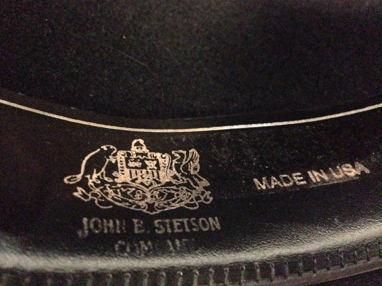 Vintage Stetson Black Wool Felt Center Dent Fedora Cowboy Western Hat 7 1/2