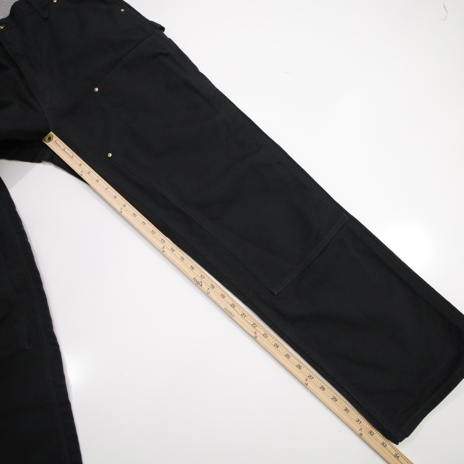 Carhartt Pants Mens 36×34 Black B01 Double Knee Made In USA Workwear