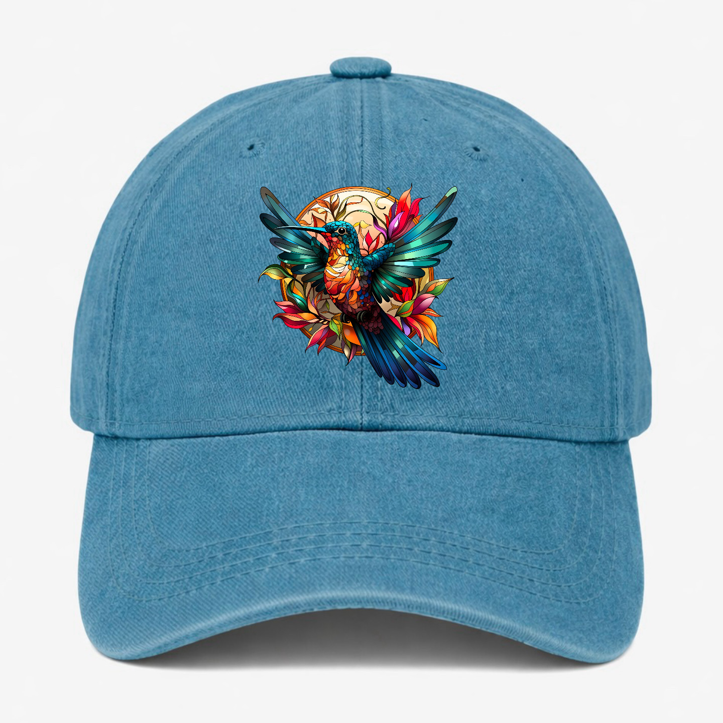 Hummingbird Floral Hat Nature Bird Lover Gift Adjustable Dad Cap Adjustable