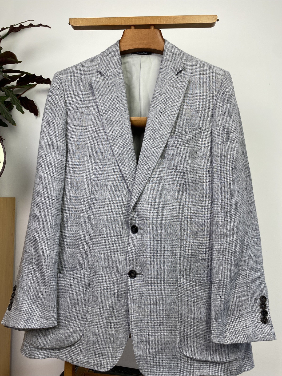 Richard James Savile Row 42R BESPOKE 2023 POW Glen Check Handmade Linen Jacket