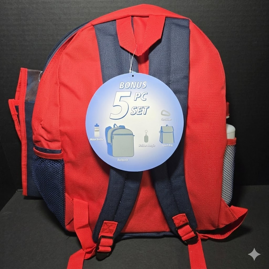Fast Forward Marvel SpiderMan 5 Piece Kids School Backpack & Lunch Set
