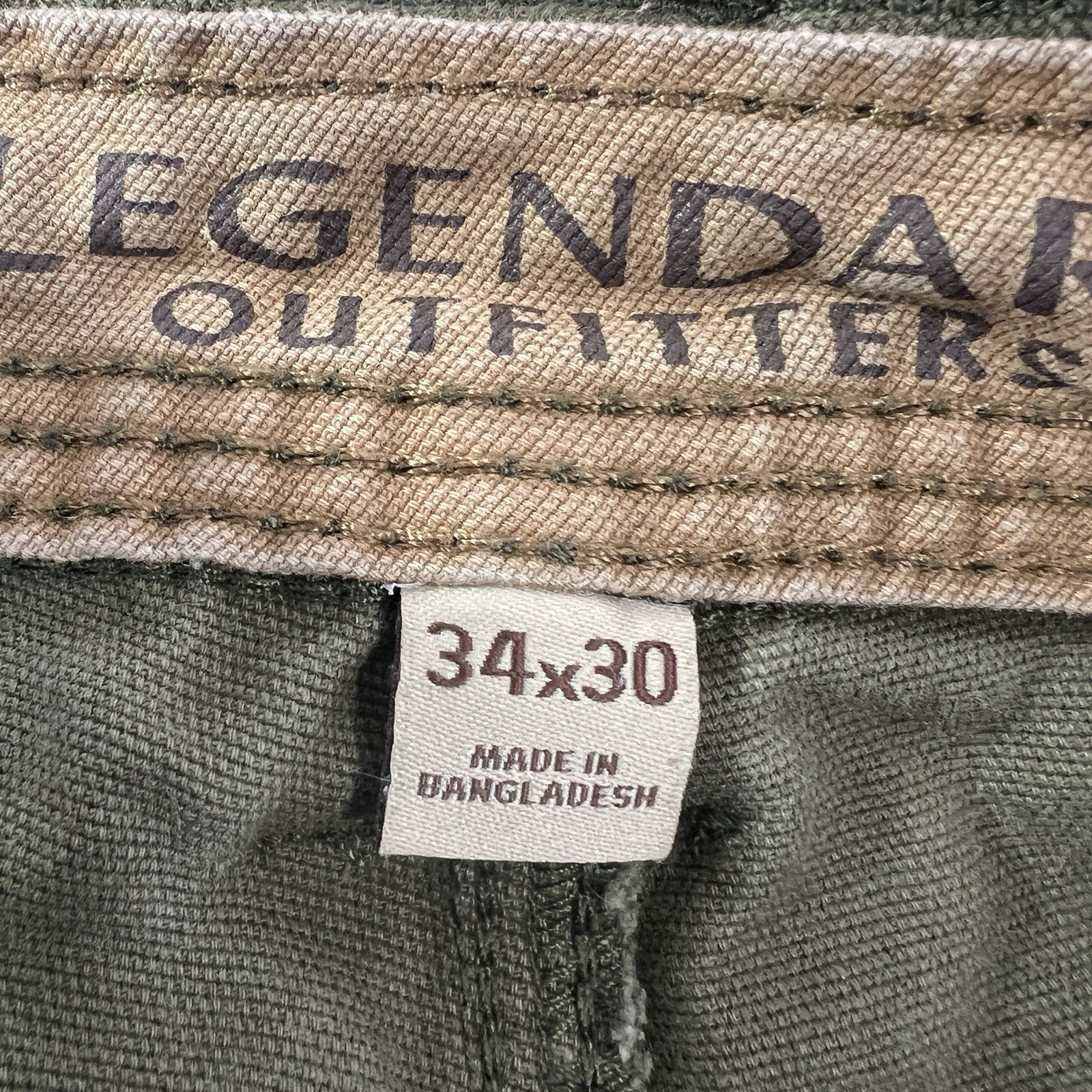 Legendary Outfitters Pants Men 34×30 fits 34×28 Green Canvas Utility Workwear