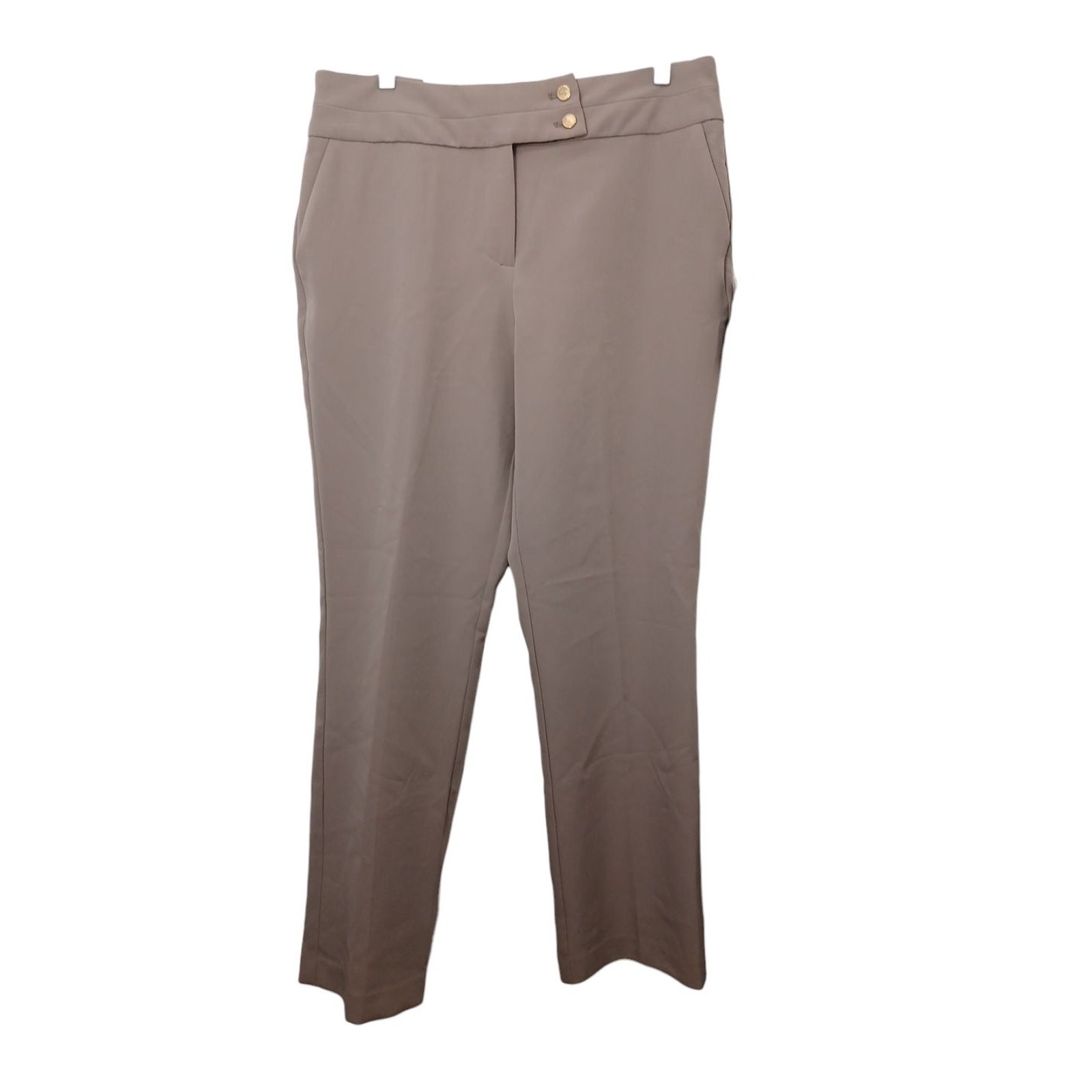 Marc New York Dress Pants Women’s Sz 12 Tan Straight Leg High Waist Designer NEW