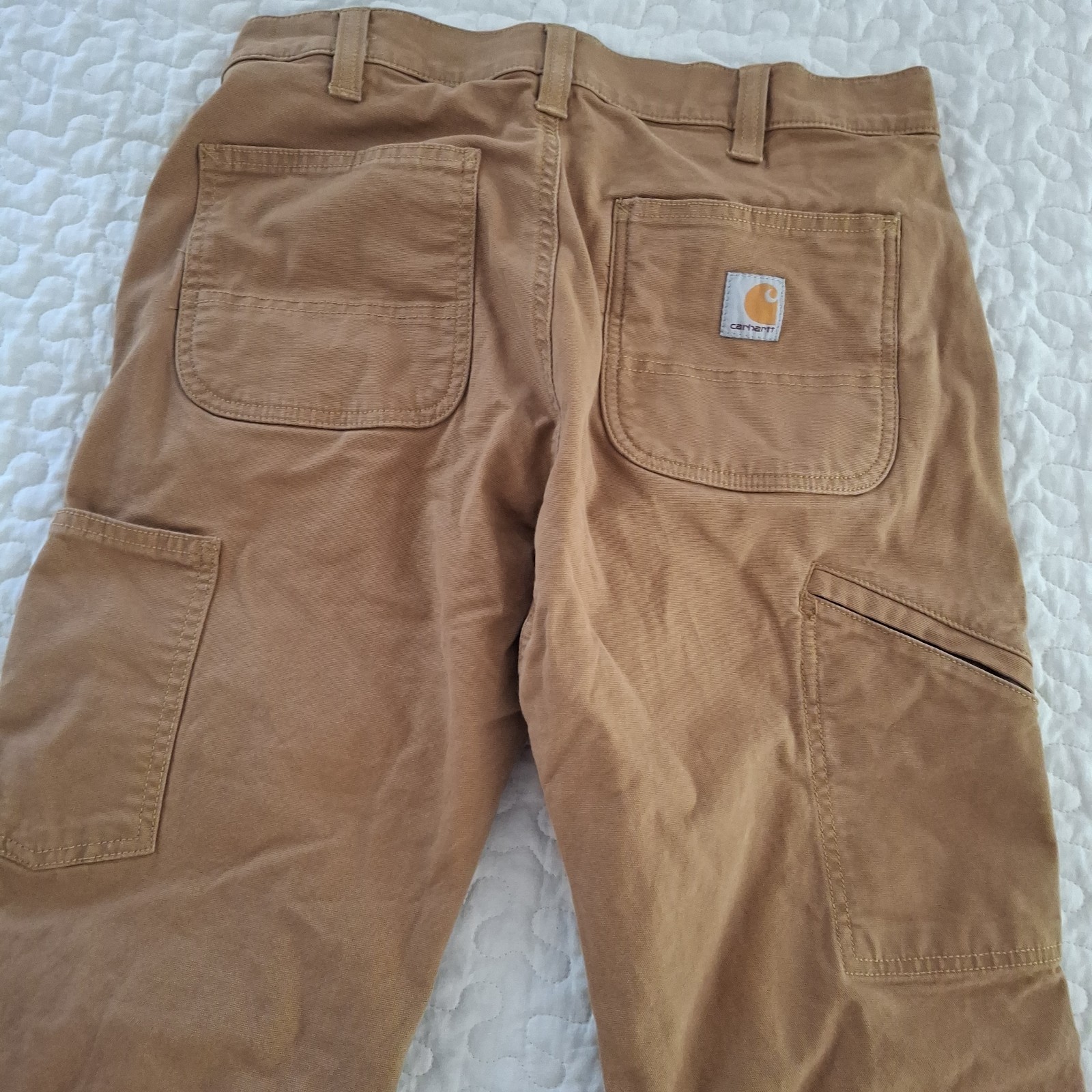 Carhartt Relaxed Straight Double Front Canvas Brown Workwear Pants Men 30×32