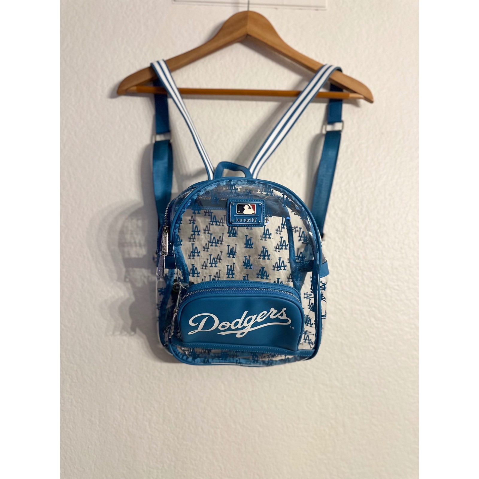 Retired Loungefly MLB Los Angeles Dodgers Clear Mini Backpack LA Dodger Bag