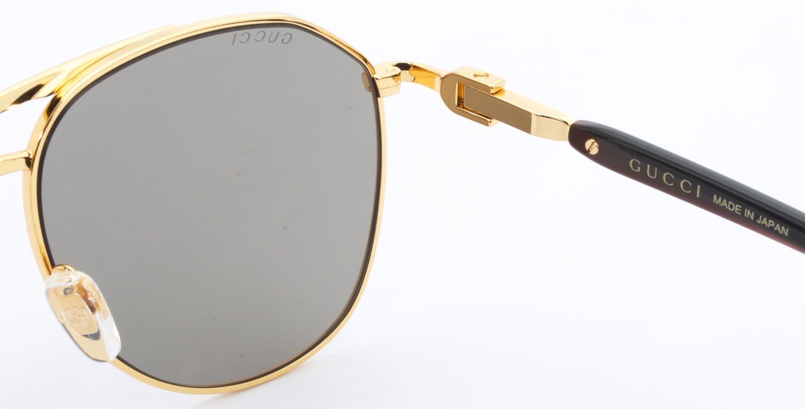 Brand New Authentic Gucci Brown Gold High Bridge Fit GG1220 S 002 Sunglass