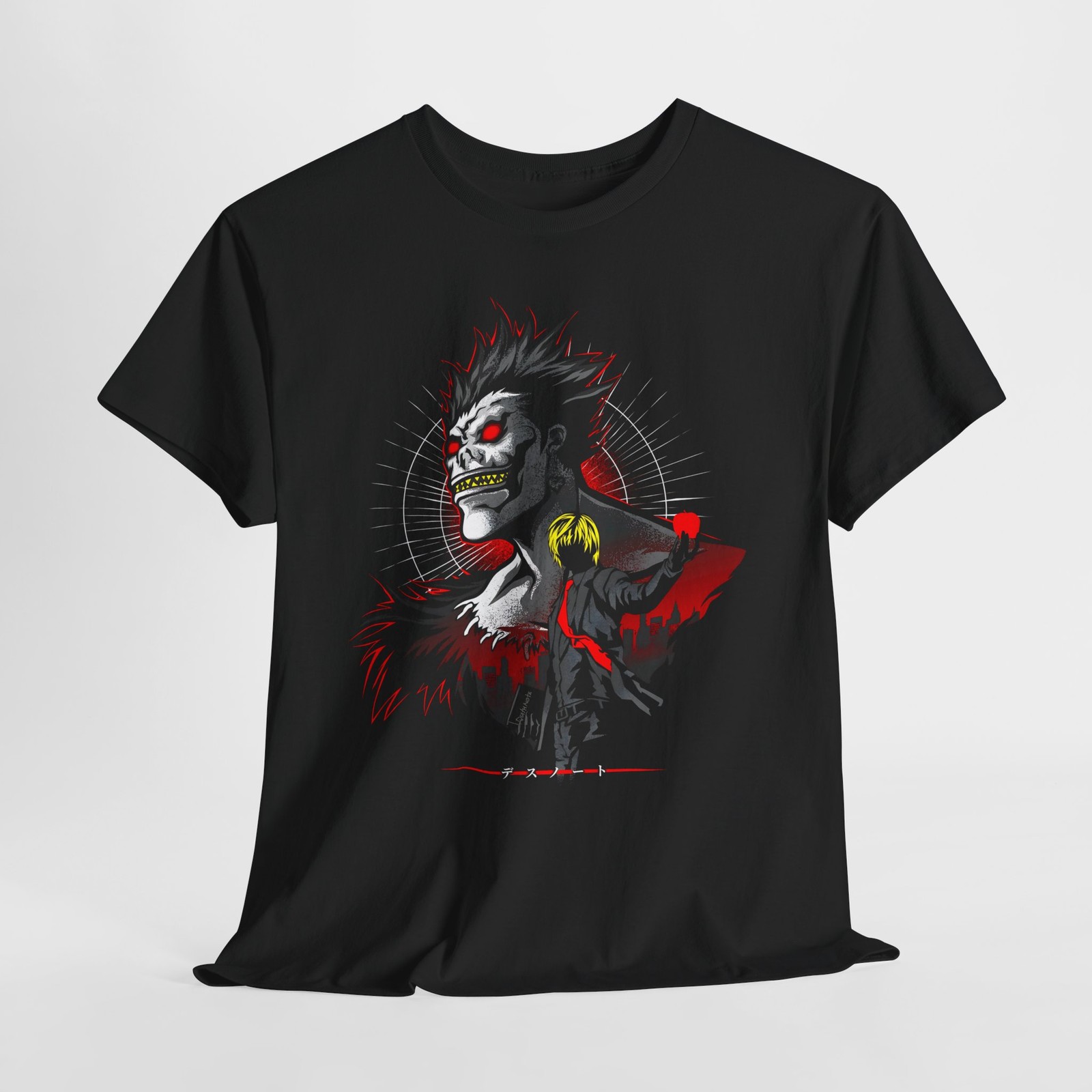 Death Note Anime, Unisex Heavy Cotton Tee, Crew neck, Black Shirt, Kira, Manga