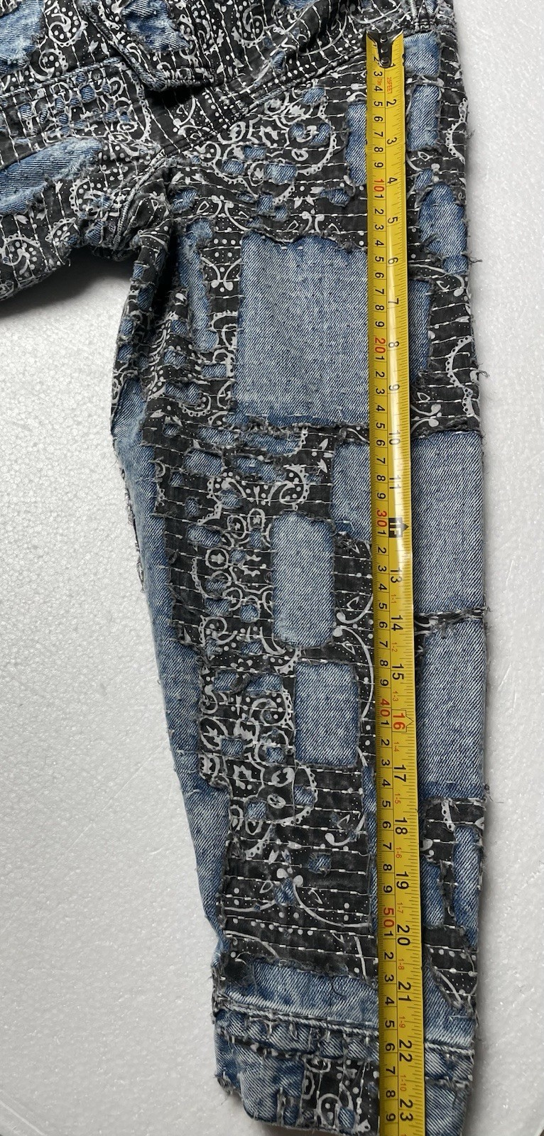 MNML Boro Paisley Denim Jacket Size L Excellent Condition