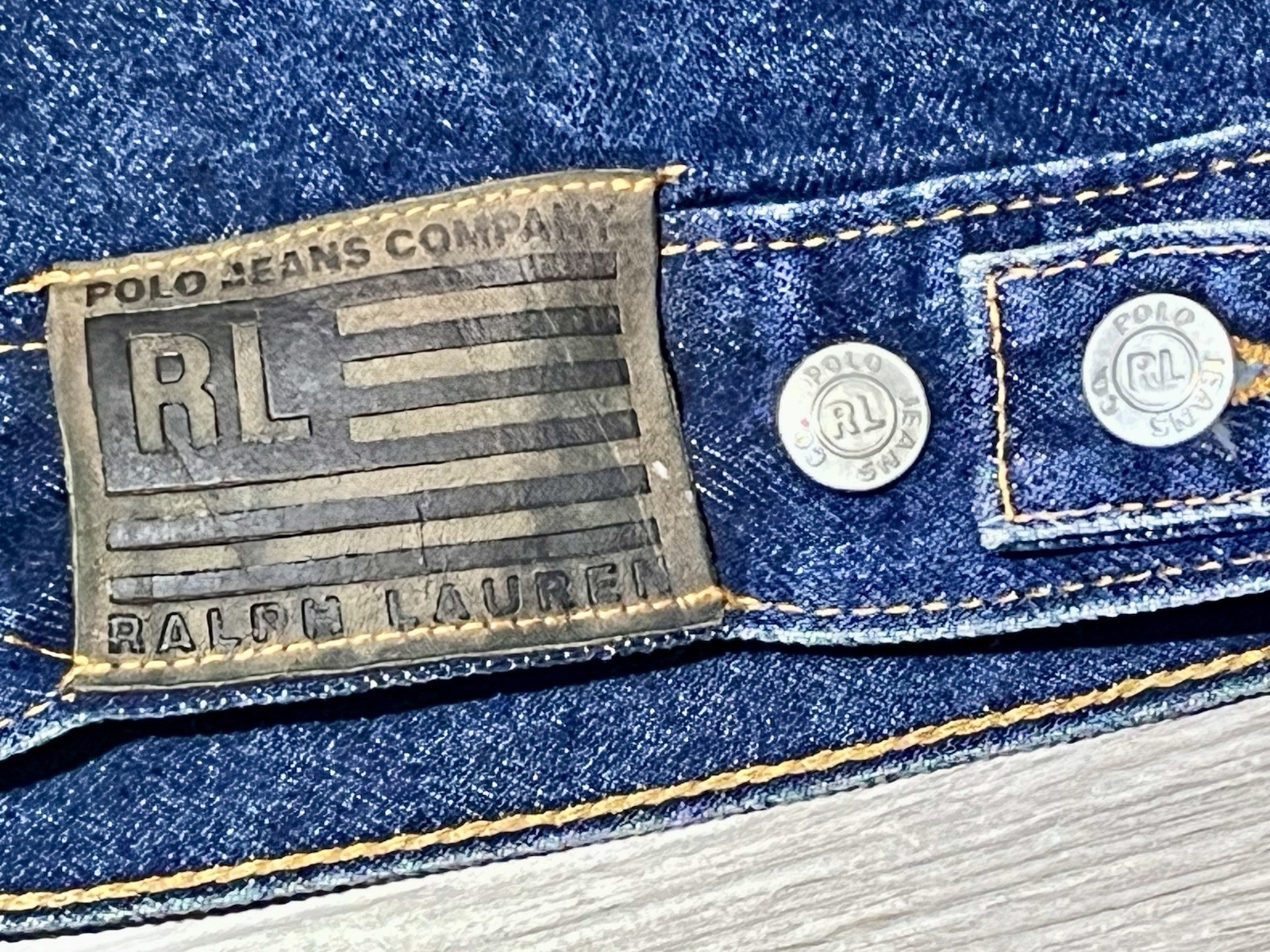 Polo Jeans Co By Ralph Lauren Vintage Denim Dark Blue Jean Trucker Jacket, MED