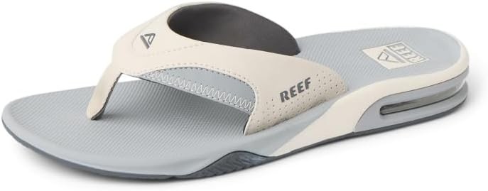 Man Reef Fanning High Arch Support Flip Flop Sandal CJ9044 Light/Grey Brand New