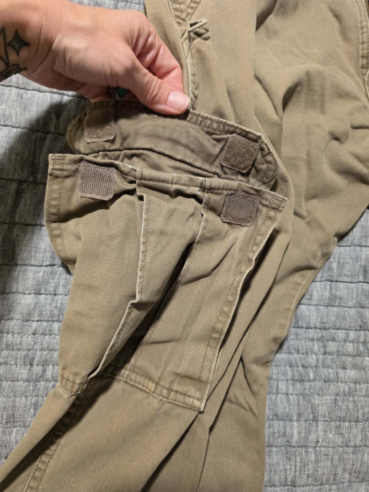 Wrangler Straight Fit 100% Cotton Cargo 34×30 Olive Green